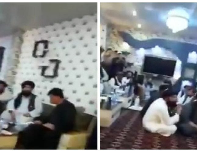 في جلسة جماعية.. شاهد: لحظة تسليم حاكم قندهار المدينة إلى الحاكم الجديد التابع لـ طالبان