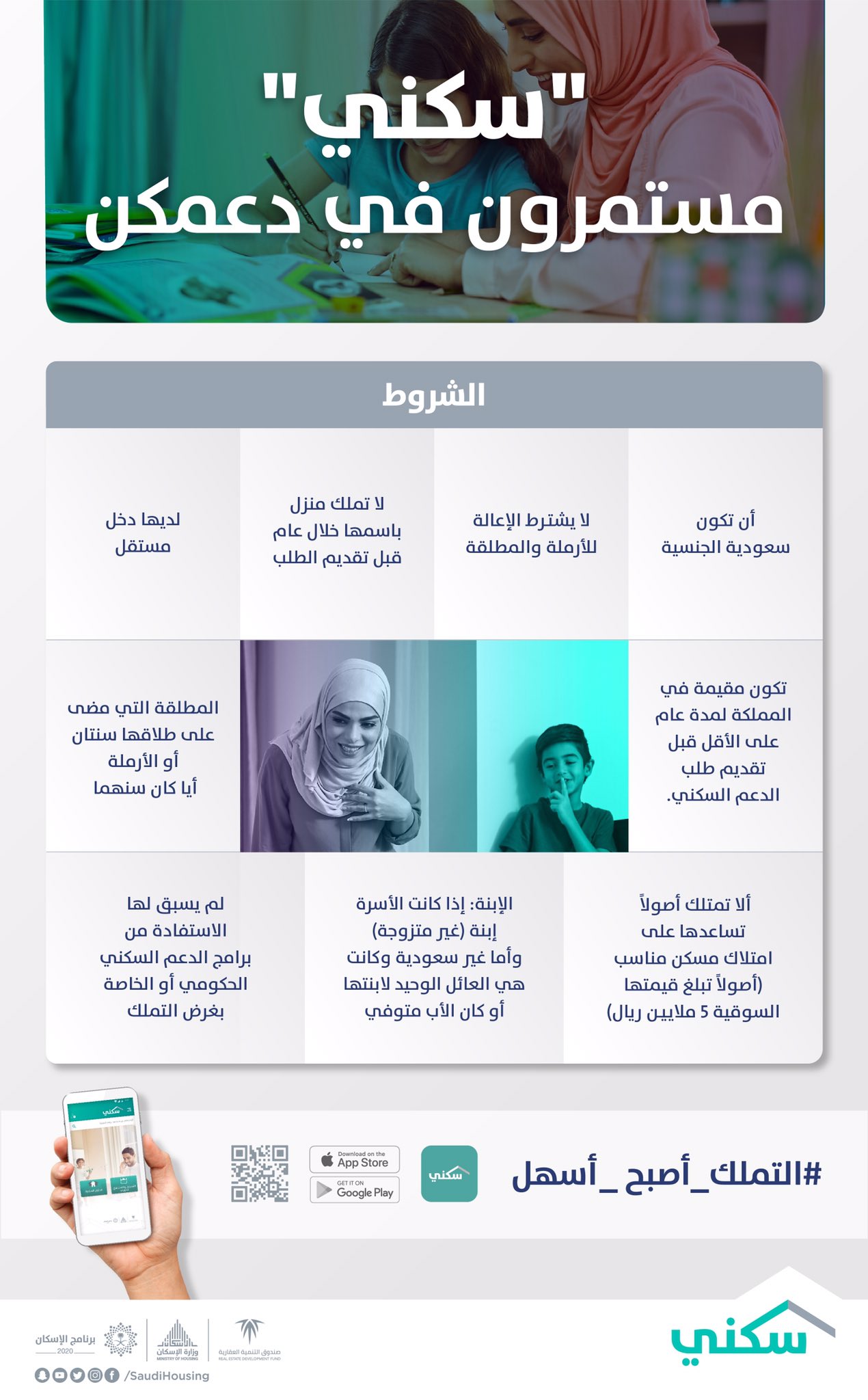 شروط استحقاق المطلقة للدعم السكني