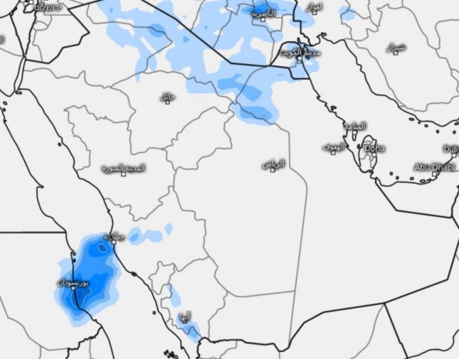 المسند يكشف أسماء المناطق المتأثرة بالحالة المطرية اليوم بالمملكة