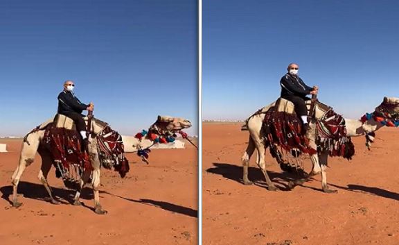 شاهد السفير الياباني يوثق تجربته لركوب الجمال للمرة الأولى في حياته أثناء زيارة مهرجان الإبل