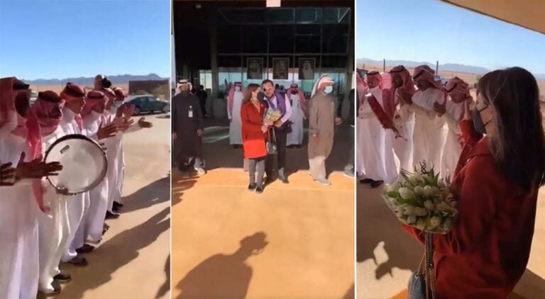 شاهد ترحيب خاص من السعوديين بـ ماجدة الرومي في مطار العلا
