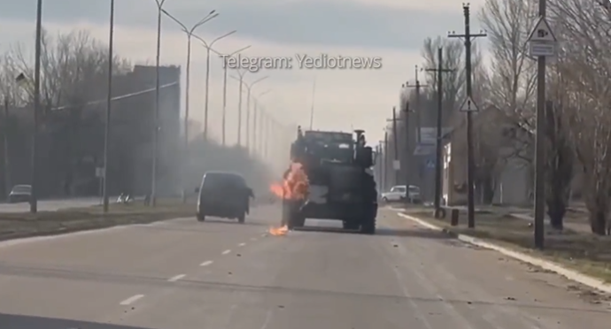 هجوم على آلية عسكرية روسية بزجاجات حارقة في راديانسك