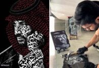 بالصور: فنان سعودي يبدع في الرسم بتكسير الزجاج