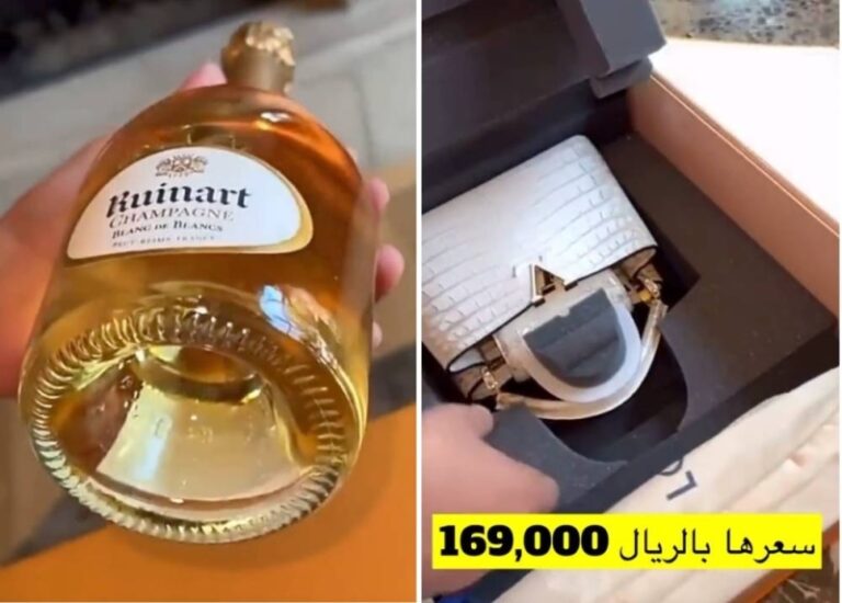 بالفيديو: هند القحطاني تشتري حقيبة مصنوعة من جلد التمساح بـ169 ألف ريال.. وتحصل على زجاجة خمر هدية