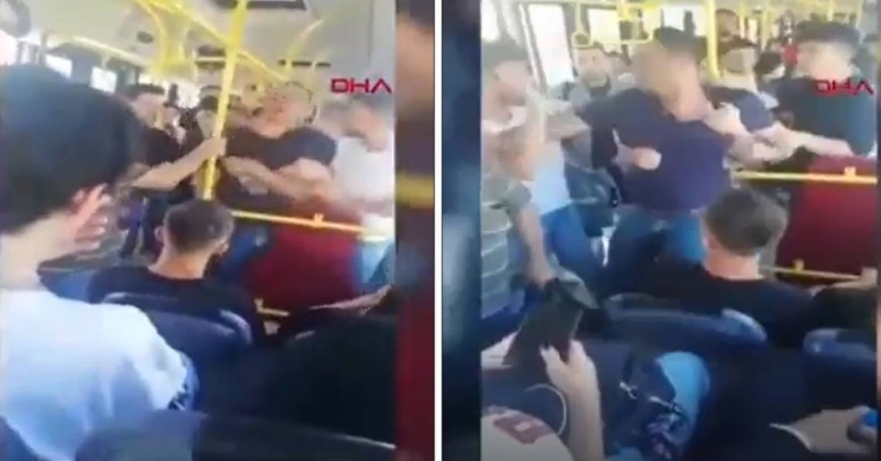 شاهد اعتداء أتراك على سائح مصري بالضرب داخل حافلة في إسطنبول لسبب غريب