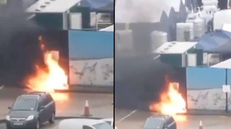 بالفيديو: رجل يهاجم مركزا جديدا للهجرة في بريطانيا بقنابل حارقة ثم ينتحر
