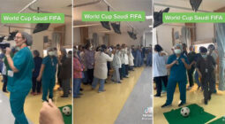 شاهد احتفال طاقم طبي داخل أحد المستشفيات بفوز المنتخب السعودي على الأرجنتين