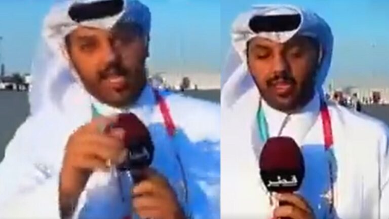 بالفيديو: مذيع قطري يفقد الوعي على الهواء