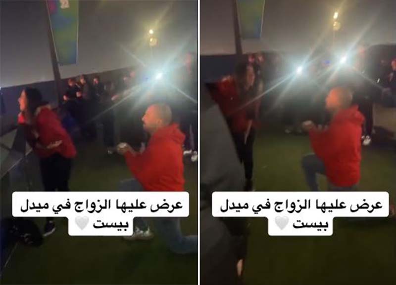 شاهد شاب يطلب فتاة للزواج في الميدل بيست بالرياض.. وردة فعلها غير متوقعة