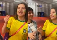 فيديو.. مشجعة برازيلية تغني أنا دمي فلسطيني