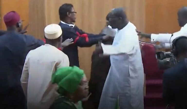 شاهد مشاجرة داخل أروقة البرلمان السنغالي.. وبرلماني يصفع زميلته على وجهها