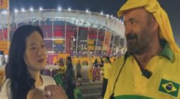 بالفيديو .. مشجع برازيلي يتحدي زوجته الكورية