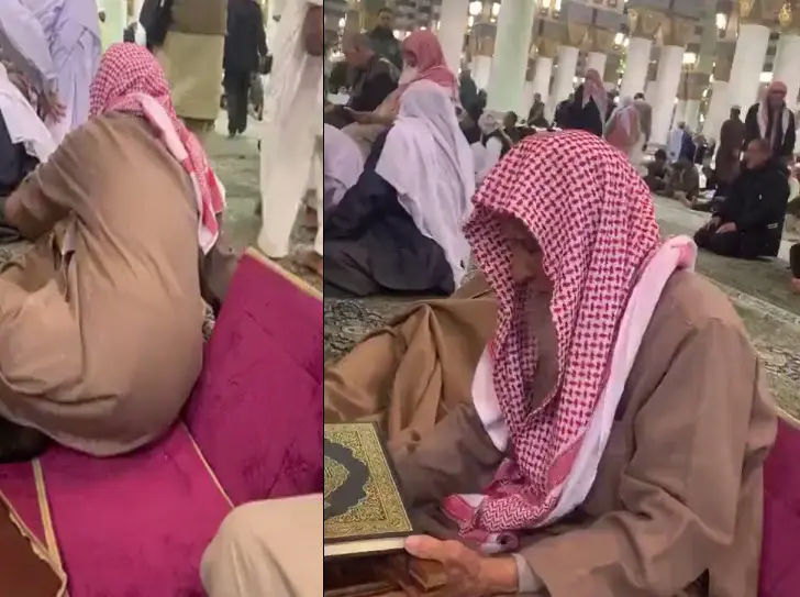 شاهد موقف إنساني لمواطن مع باكستاني بالمسجد النبوي يهز مواقع التواصل