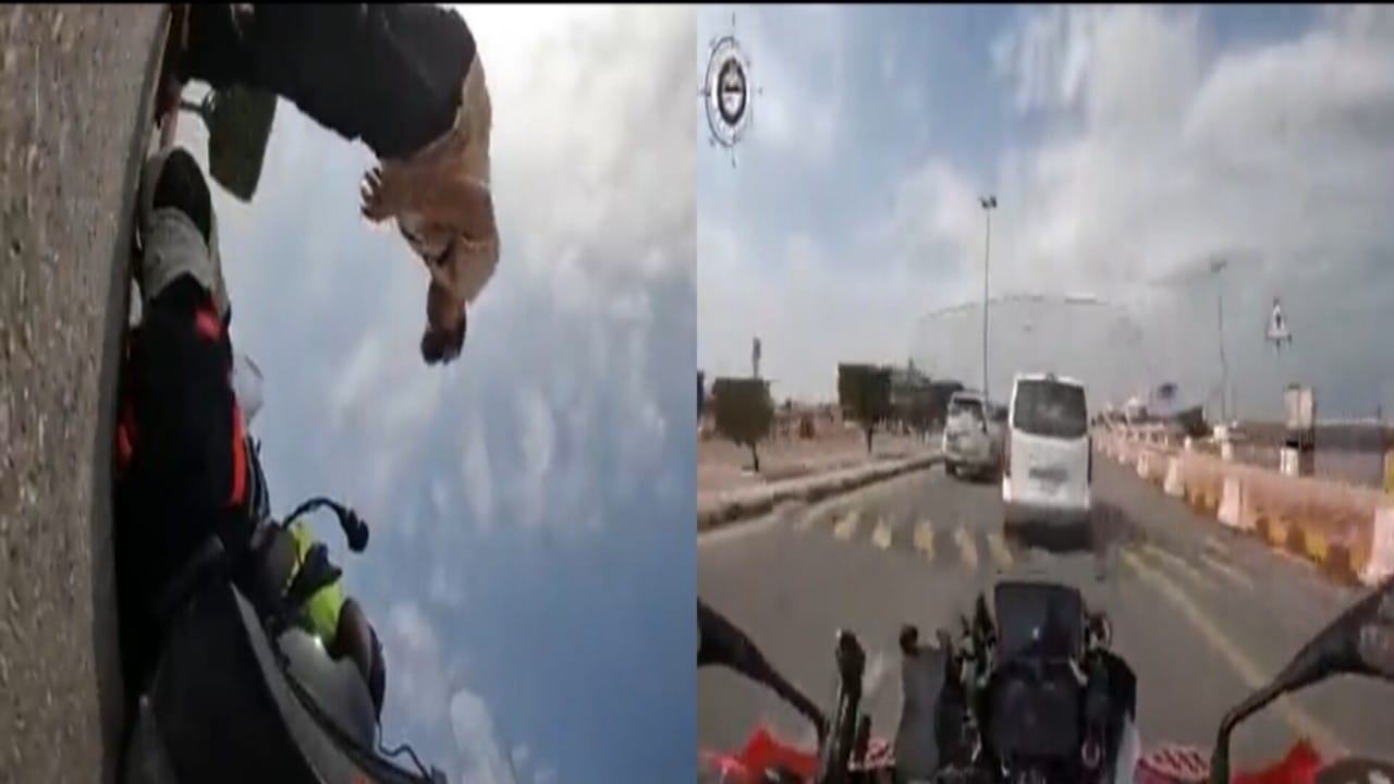بالفيديو: الرحال الإماراتي محمد الحمادي يوثق لحظة تعرضه لحادث بمنفذ الخفجي