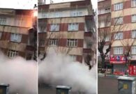 شاهد لحظة سقوط مبنى كامل في تركيا وتحوله إلى رماد بسبب الزلزال المدمر