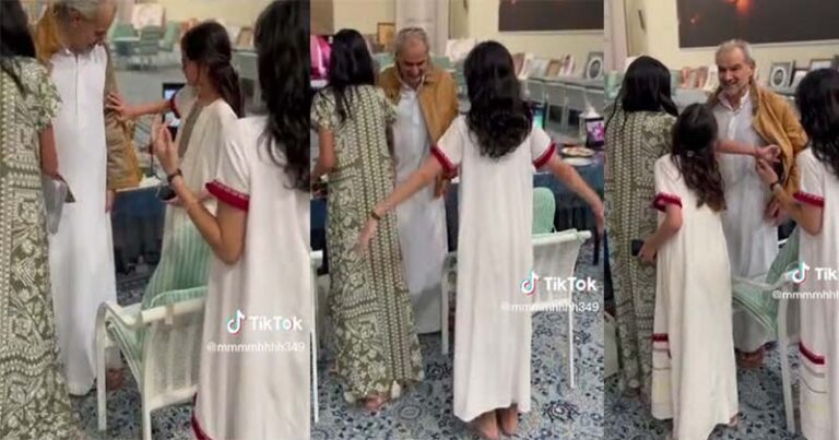 شاهد ردة فعل الأمير الوليد بن طلال لحظة تفتيش 3 من حفيداته لملابسه