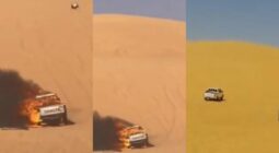 فيديو .. لحظة انفجار مركبة أثناء التطعيس