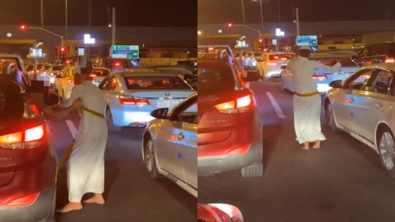وسط طريق بمكة.. شاهد مشجع اتحادي يحتفل بتحقيق الدوري على طريقته الخاصة