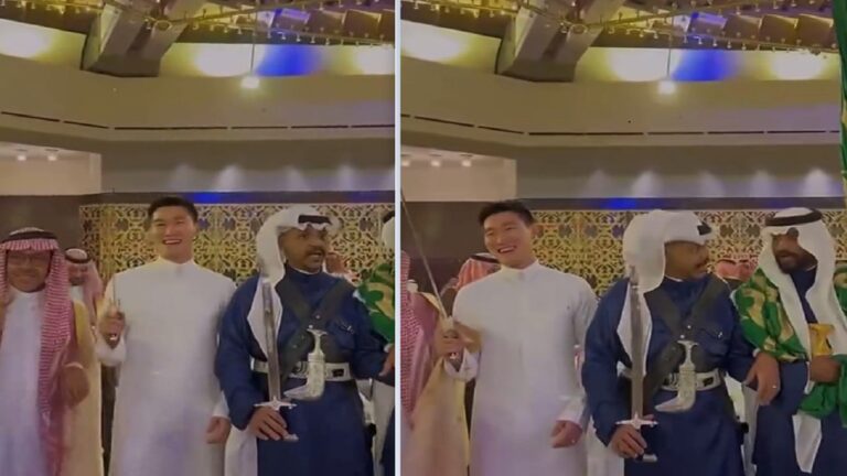جانغ يؤدي العرضة السعودية في زفاف البريك -فيديو