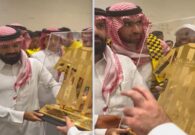 شاهد رئيس الاتحاد يقدم لـ الشيخ أحمد بقشان هدية غير متوقعة
