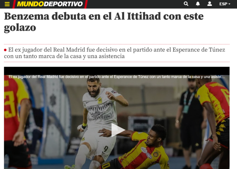 نجم الاتحاد يجذب اهتمام صحيفة عالمية