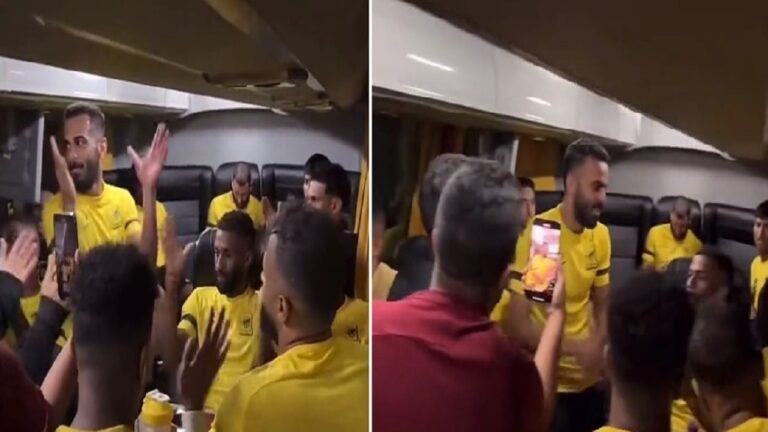 فيديو مذهل لفرحة اللاعبين.. شاهد لحظة غناء لاعبي الاتحاد بطريقة مثيرة أثناء تواجدهم في الحافلة