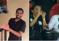أول ظهور للمشجع صاحب اللقطة الشهيرة التي حصدت تفاعل واسع لفتاة تُجفف عرقه في المدرجات.. ماذا كشف عن علاقته بها؟