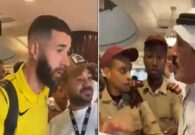 شاهد.. إبراهيم الفريان يهدى كريم بنزيما نسخة من القرآن الكريم