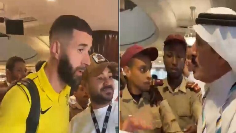 شاهد.. إبراهيم الفريان يهدى كريم بنزيما نسخة من القرآن الكريم