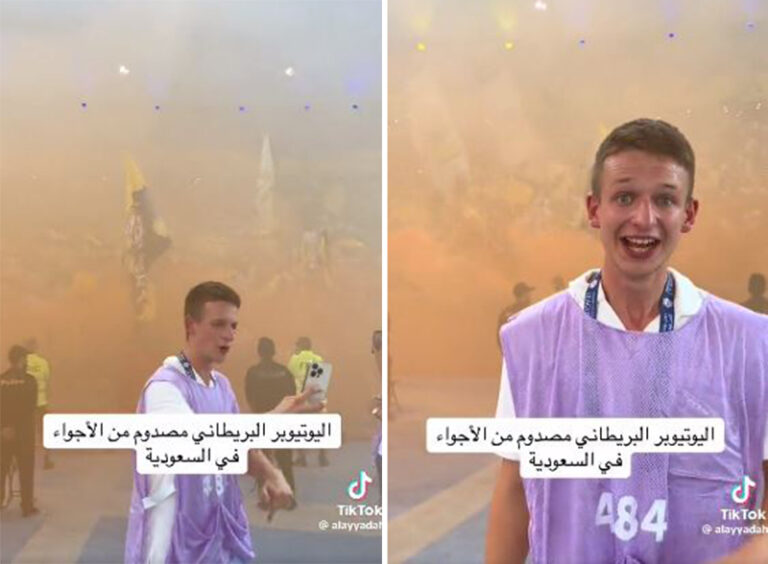 شاهد يوتيوبر بريطاني ينصدم من أجواء الدوري السعودي