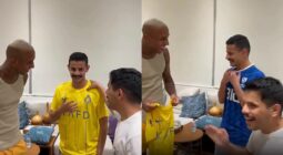شاهد تاليسكا ينشر مقطع لصديقه الهلالي وهو يرتدي تيشيرت النصر بعد تحدي بينهما