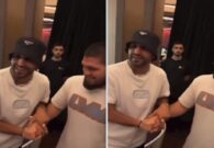 شاهد رياض محرز يظهر برفقة بطل العالم في الفنون القتالية حبيب محمدوف