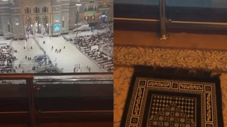 بالفيديو: كريم بنزيما يشارك تواجده في الحرم المكي
