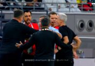 شاهد مشادة بين مدرب الدحيل والجهاز الفني للنصر بعد هدف كوتينيو