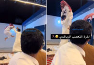 شاهد مشجع يحتفل بفوز الهلال على النصر بحمل صديقه ورميه على الأرض
