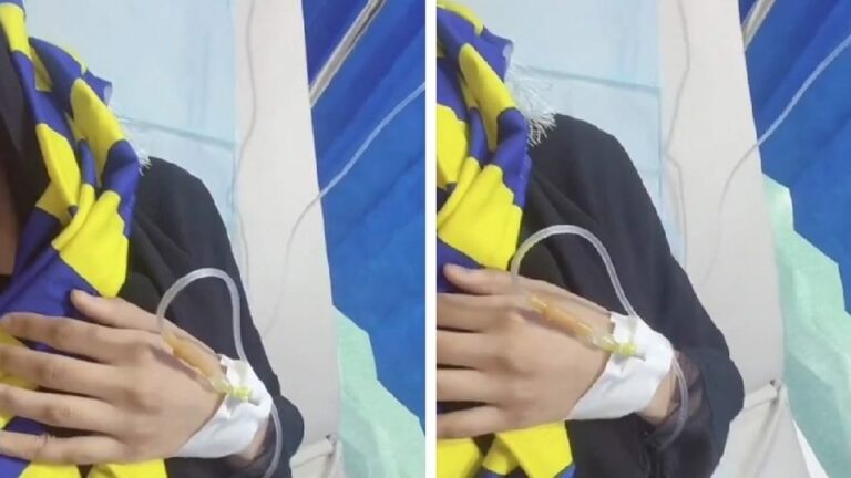 شاهد مشجعة نصراوية تدخل المستشفى بعد فوز الهلال بثلاثية على النصر