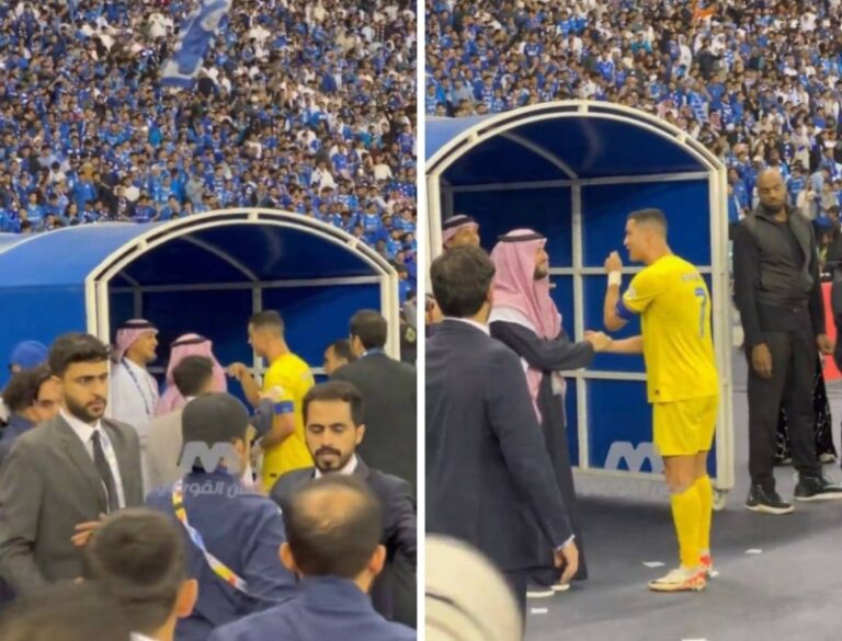 شاهد رونالدو يتحدث مع رئيس الهلال بعد خسارة النصر