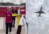 شاهد المريسل ينشر فيديو للجماهير الصينية وهي تودع فريق النصر أثناء إقلاع الطائرة