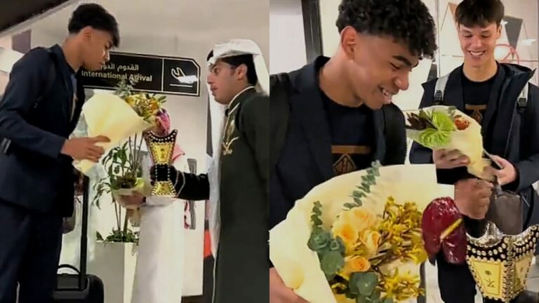 شاهد ردة فعل طريفة من لاعب برشلونة مع البخور عند وصوله إلى الرياض