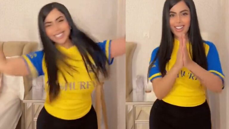 شاهد ريما العنزي تحتفل على طريقة رونالدو وتتوقع فوز النصر بهذه النتيجة في نهائي كأس موسم الرياض