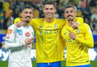 صورة تذكارية للتوأم لاجامي مع رونالدو من مباراة النصر
