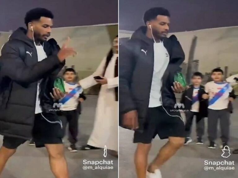 شاهد البليهي يثير الجدل بردة فعله على طلب شخص تصويره مع طفليه