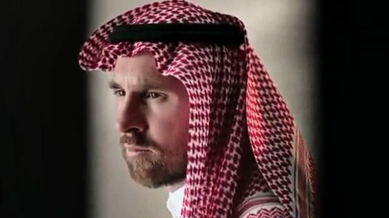 شاهد ميسي يظهر بالشماغ والثوب ويخطف الأنظار