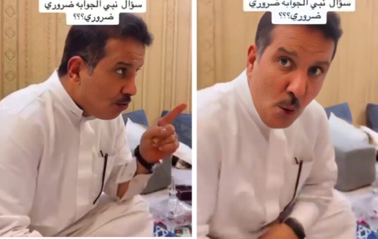 شاهد مواطن يسأل: ليش الذبيحة تقلط مع الرأس والحاشي إذا ذبح للنشاما مايقلط الرأس معه؟