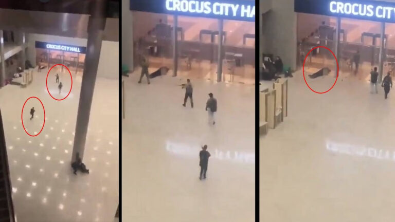 شاهد مسلحون يطلقون النار على عدد من الأشخاص عند مدخل مركز تسوق في موسكو