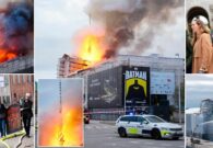 شاهد حريق هائل يلتهم مبنى بورصة كوبنهاغن التاريخي