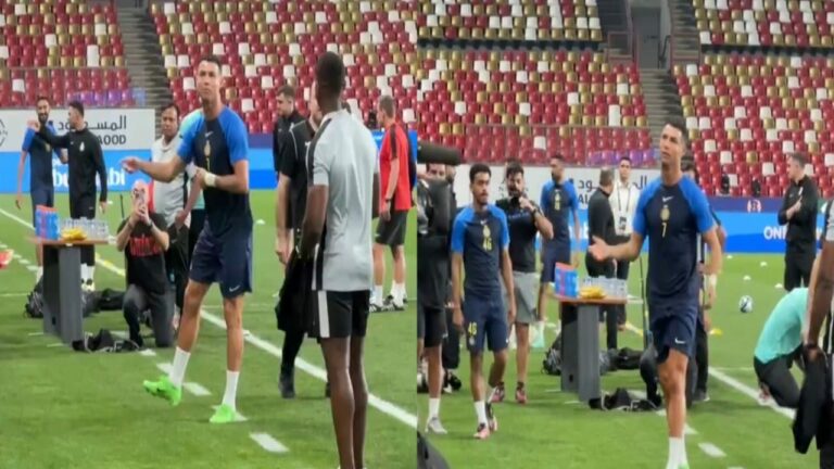 شاهد موقف طريف بين رونالدو ومصور فشل في التقاط إحدى مهاراته
