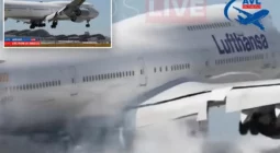 شاهد هبوط مثير لطائرة بوينغ بعد محاولة محفوفة بالمخاطر