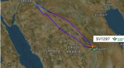 إلغاء رحلة طيران من الرياض إلى القريات ورجوع الطائرة تزامنا مع إطلاق صواريخ إيرانية باتجاه إسرائيل