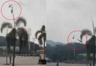 شاهد لحظة اصطدام مروحتين هليكوبتر وسقوطهما أثناء عرض عسكري في ماليزيا